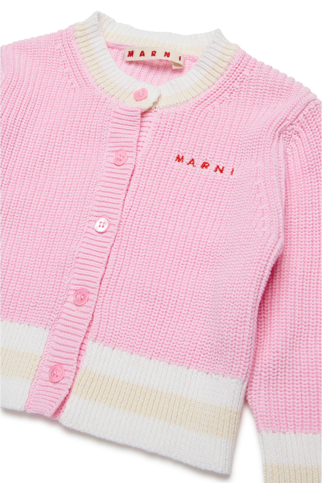 Marni Kids Logo Embroidered Knit Cardigan