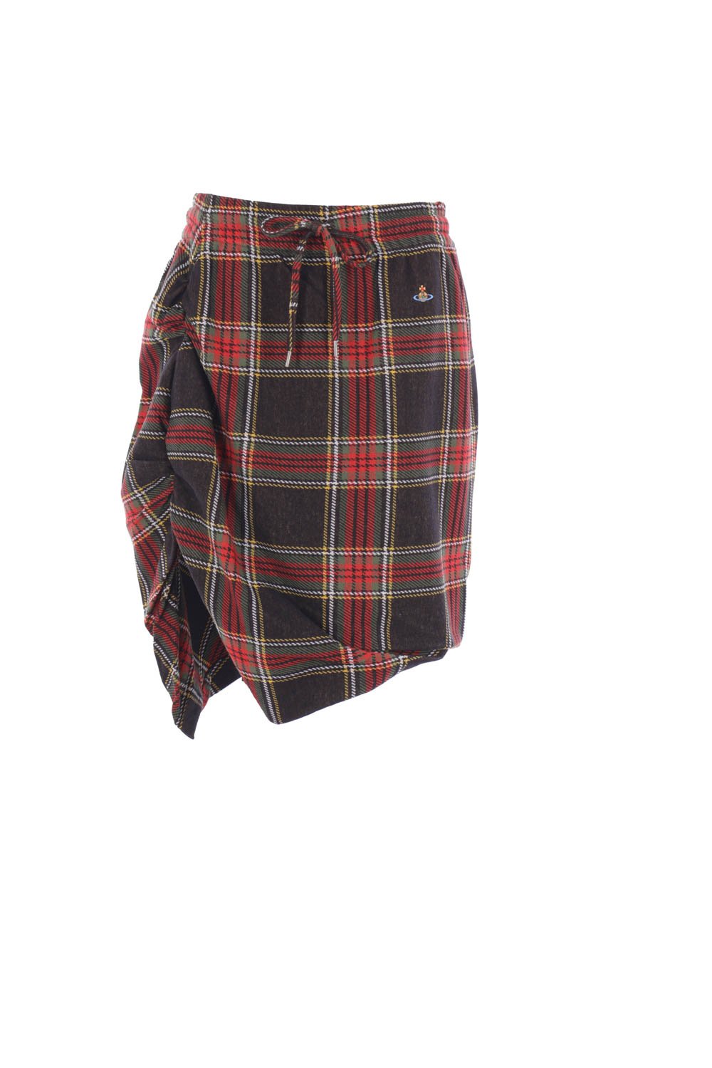 Vivienne Westwood Ruched Check Patterned Mini Skirt