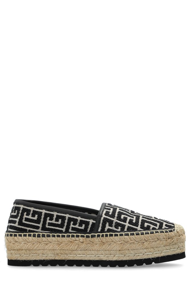 Balmain Alex Monogrammed Platform Espadrilles – Cettire