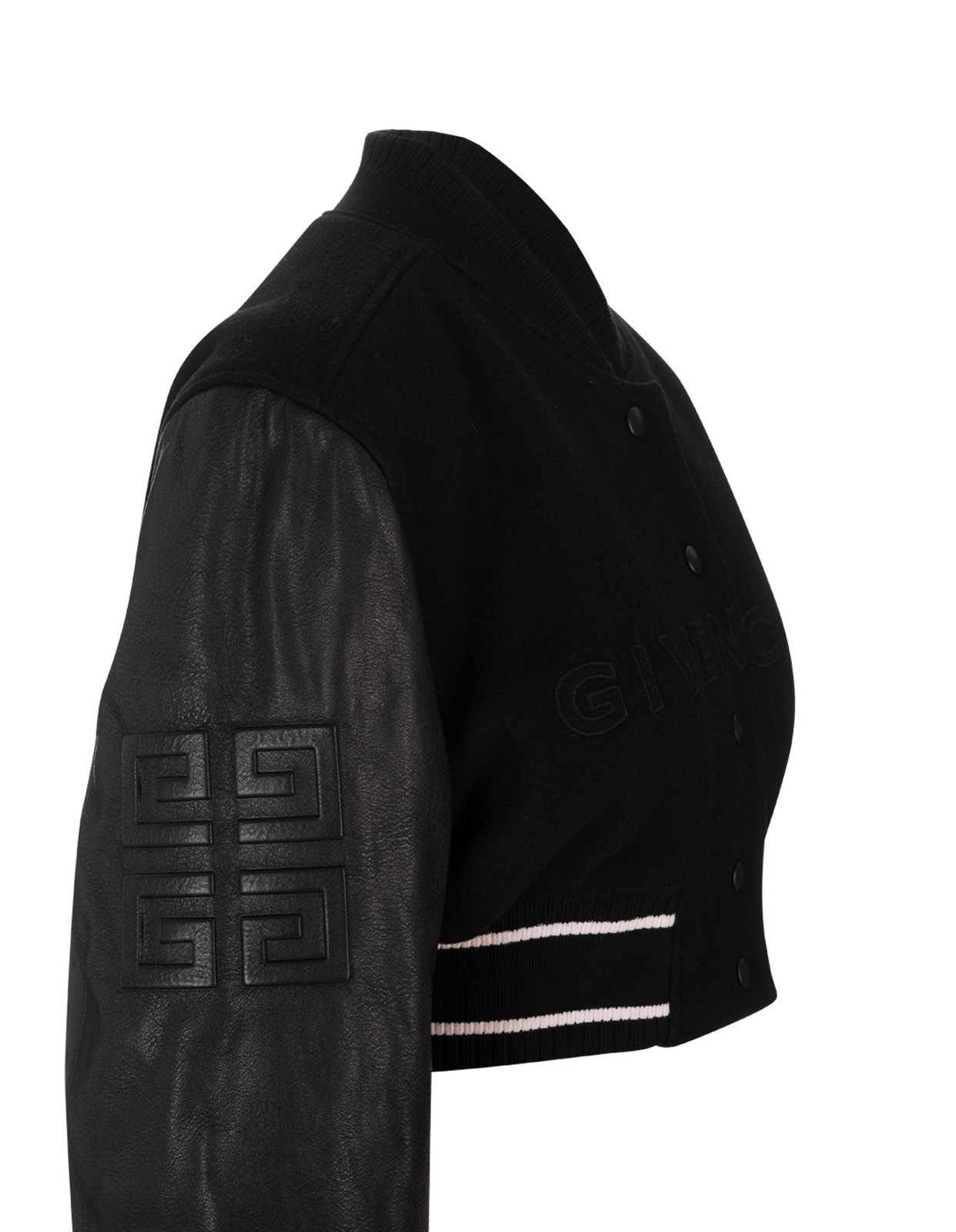 コート Givenchy Cropped Peacoat Cropped peacoat with leather collar in cotton and wool in