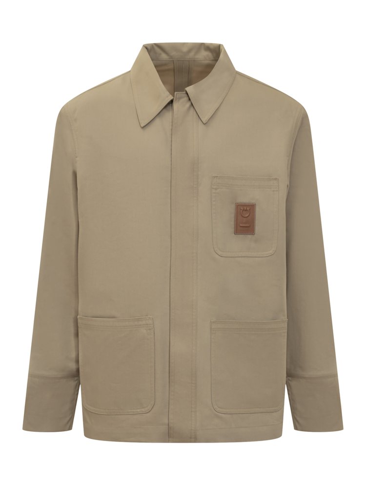 Salvatore Ferragamo Logo Patch Long-Sleeved Jacket – Cettire