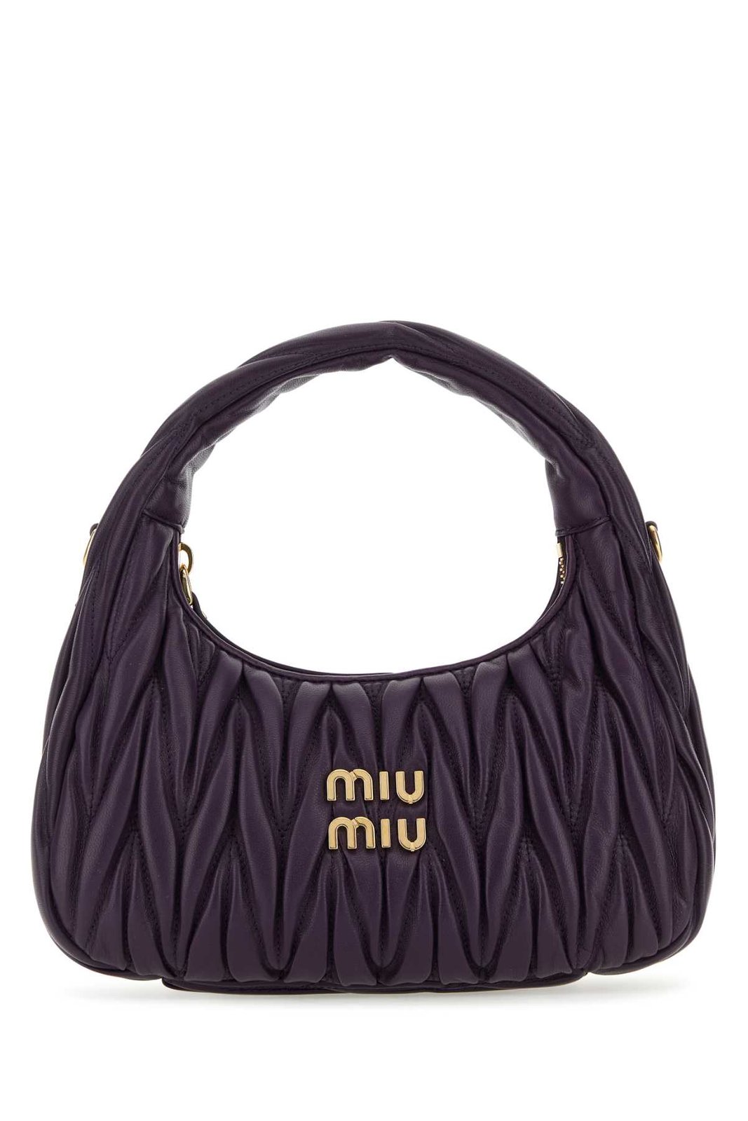 【MiuMiu】関税・送料込★ワンダー キルティング ホーボーバッグ ミュウミュウワンダーキルティングロゴプレートミニホーボーバッグ