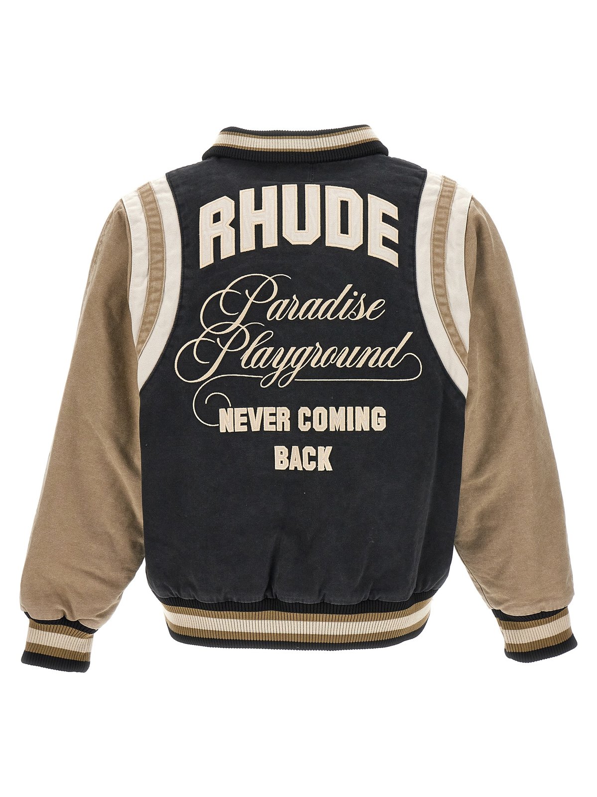 Rhude Washed Logo Embroidered Varsity Jacket