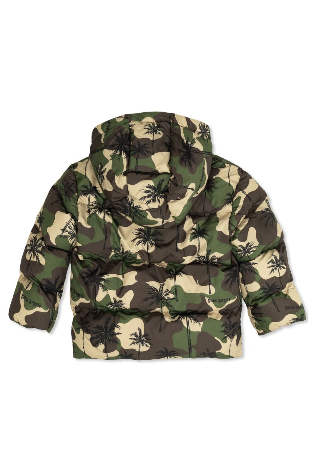 Palm Angels Kids Palm-Tree Hooded Puffer Jacket