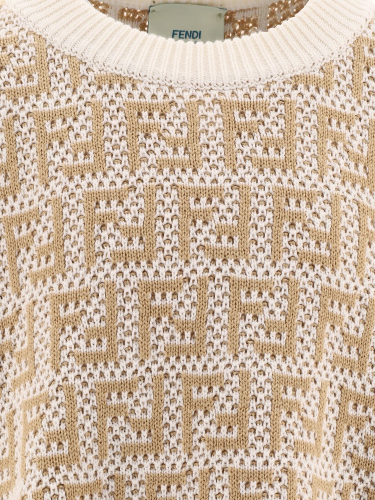 Fendi Kids Logo Intarsia-Knit Crewneck Jumper