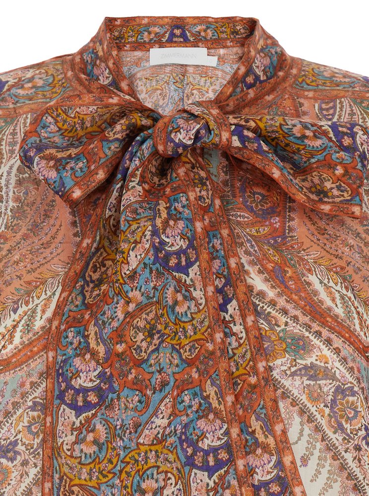 Zimmermann Rhiannon Tie Neck Blouse – Cettire