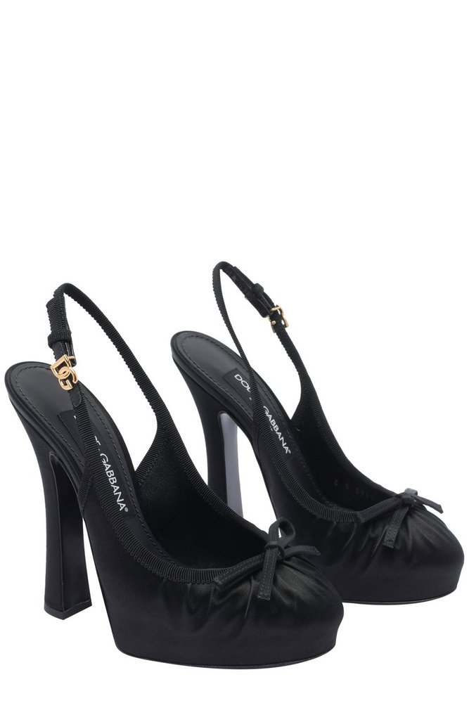 Dolce & Gabbana Bow Detailed Satin Pumps – Cettire