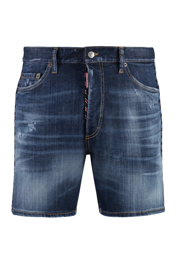 dsquared marine short デニム　ジーンズ Dsquared2 Dark Easy Ripped Wash Marine Shorts – Cettire