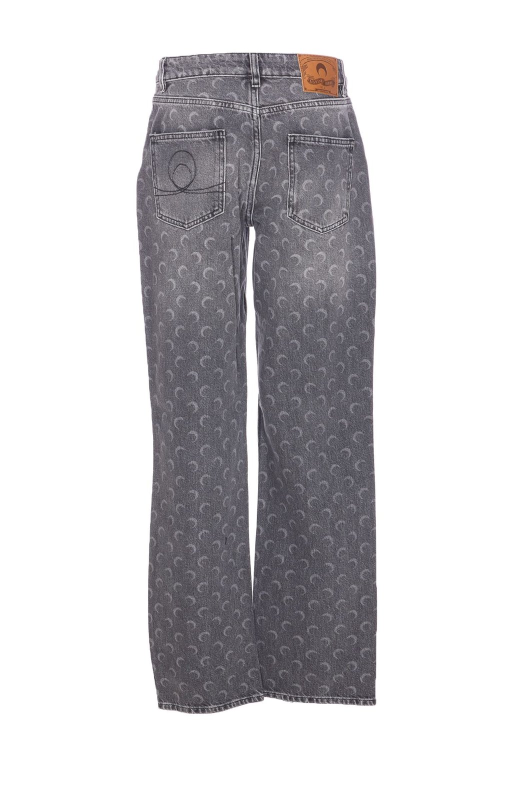 Marine Serre Moon Laser Wash Denim Straight Jeans