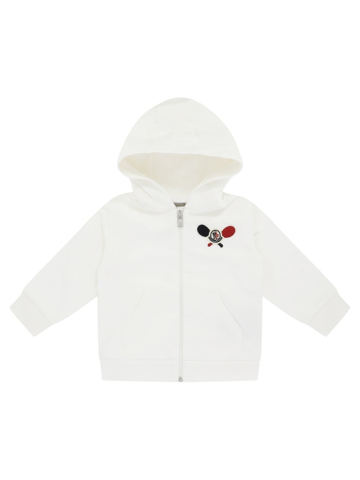 Moncler Enfant Tennis Logo Patch Zip-Up Hoodie
