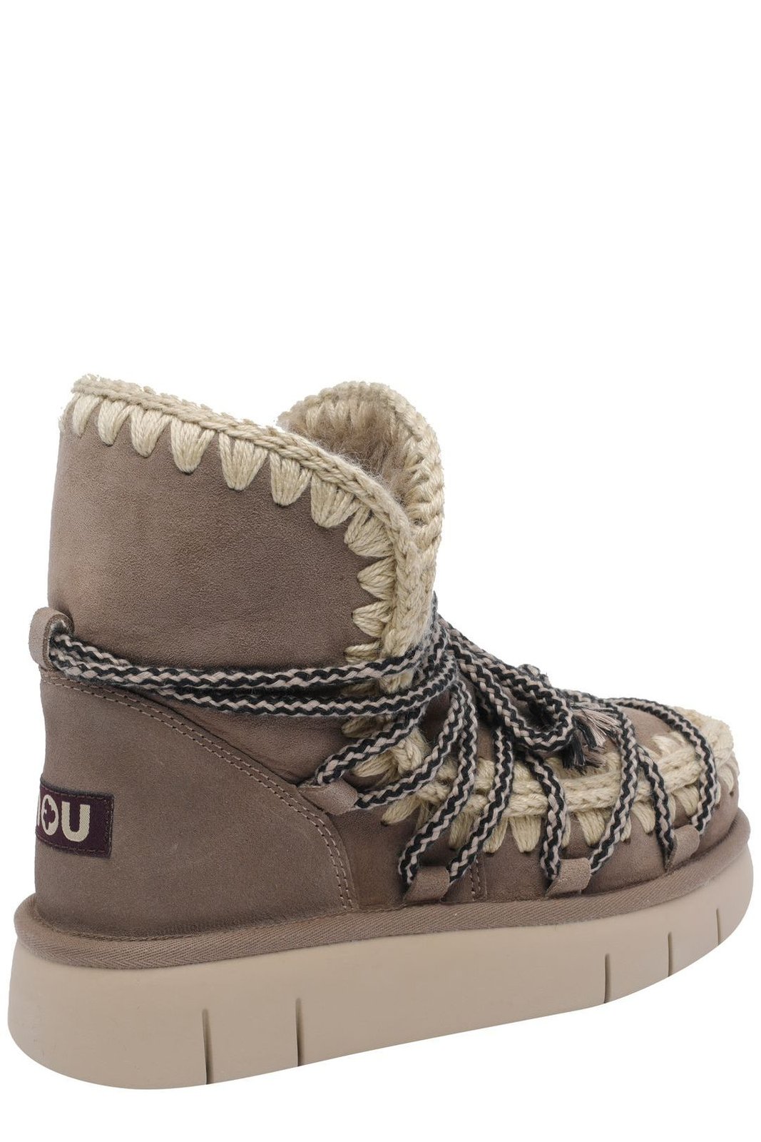 Mou Crochet Lace-Up Boots