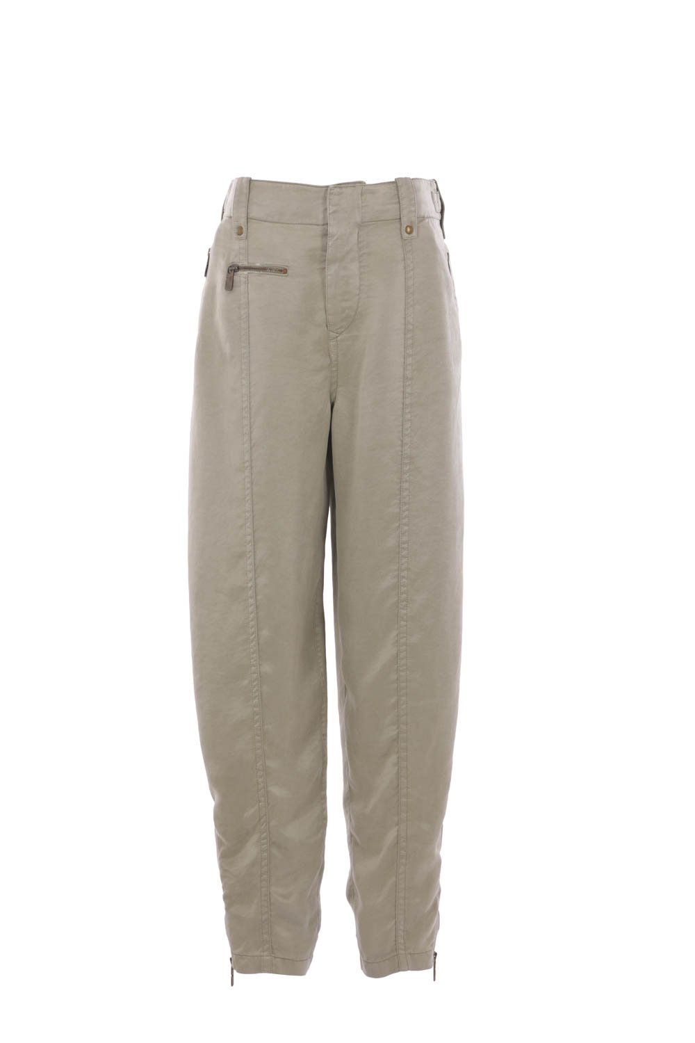 Shop Burberry Tapered-Leg Zip Detailed Trousers on Sale at