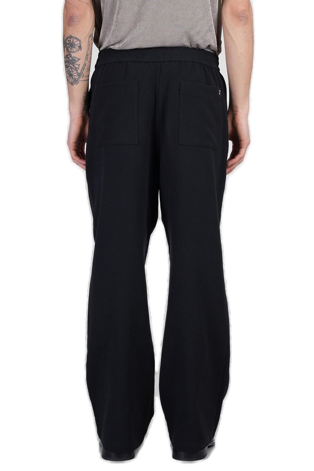 AMI Paris Logo Plaque Straight Leg Trousers