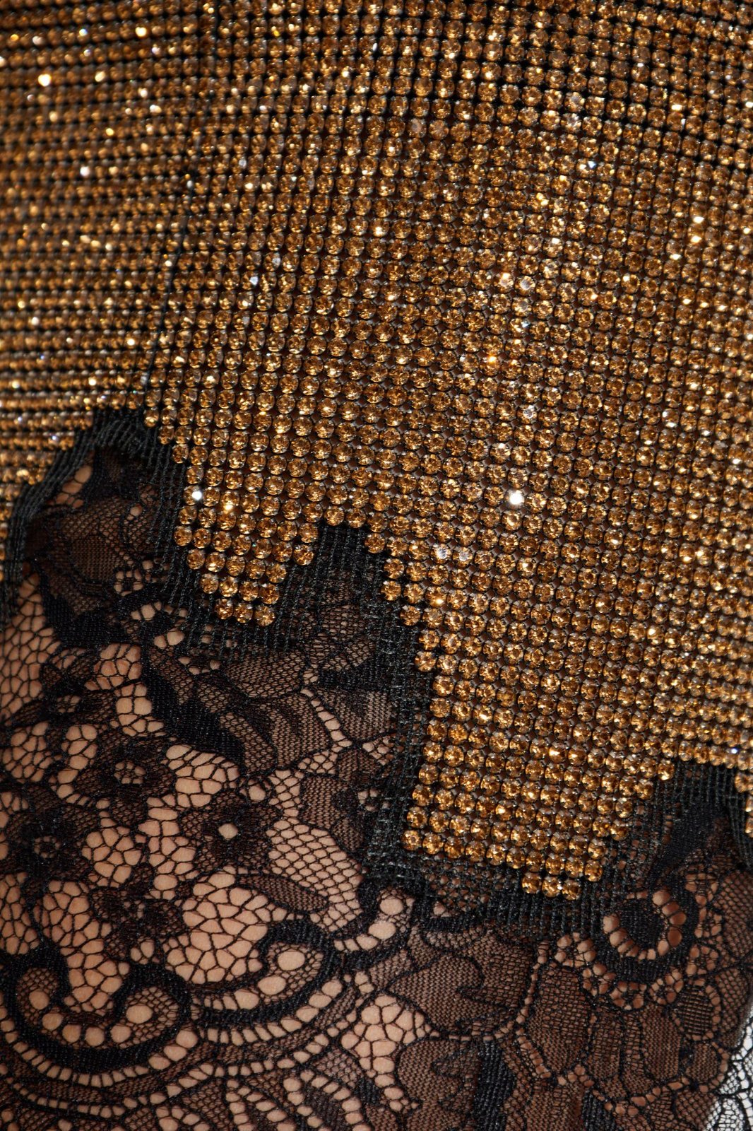 Self-Portrait Crystal Chainmail Mini Skirt