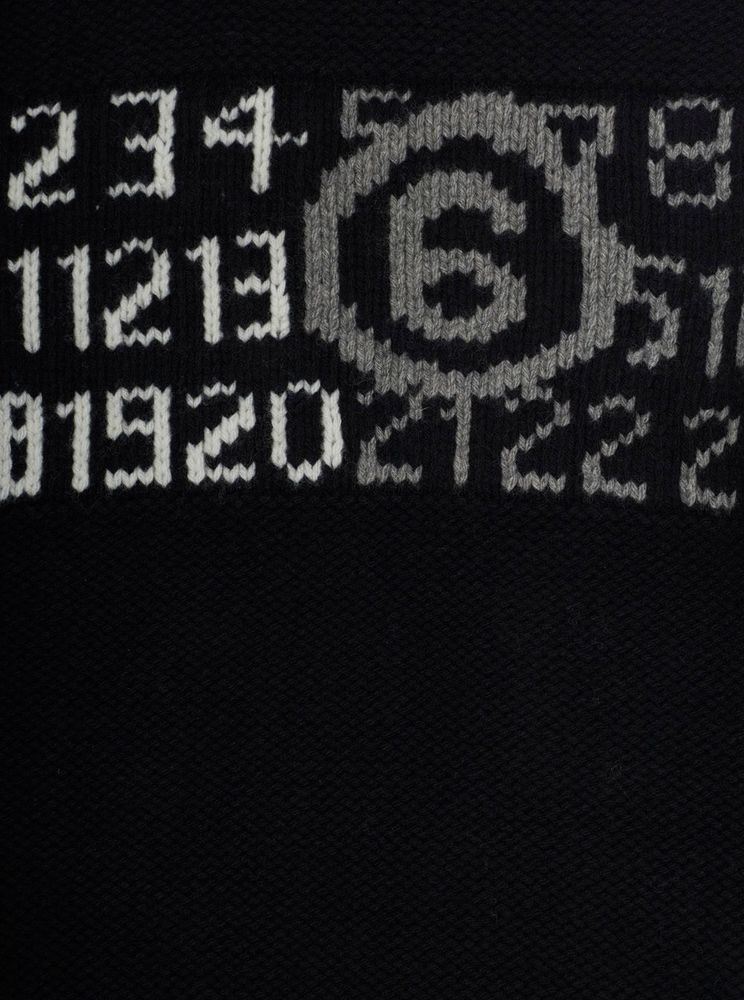MM6 Maison Margiela Kids 넘버릭 인타르시아 니트 스웨터