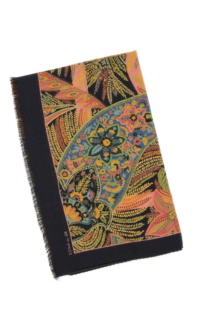 ETRO 페이즐리 프린트 사각 스카프