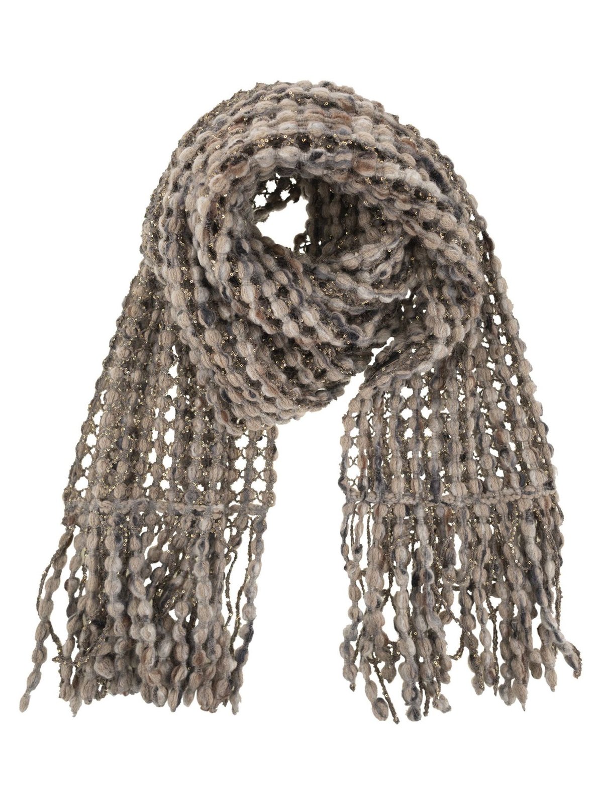 Brunello Cucinelli Balloon Net Embroidered Knitted Scarf Brunello Cucinelli Balloon Net Embroidered Knitted Scarf
