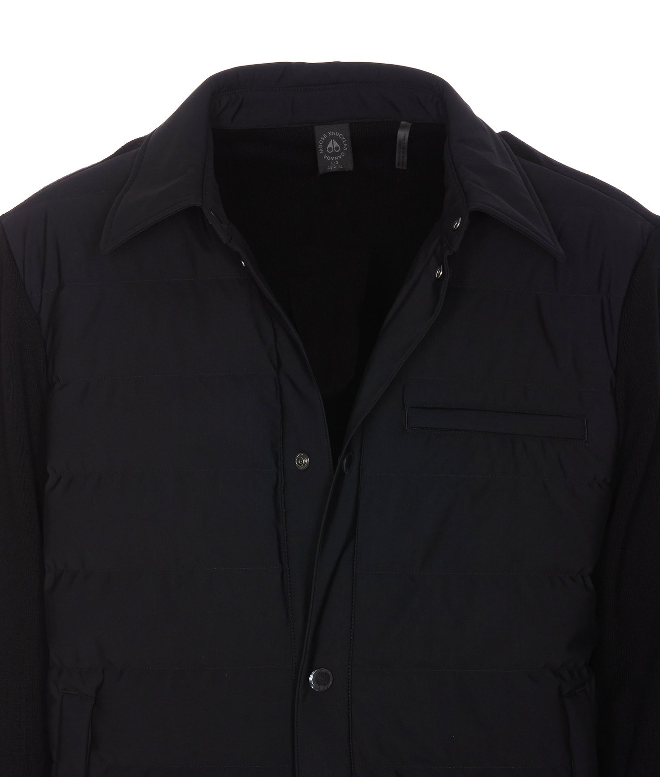 Moose Knuckles Logo Plaque Quilted Shirt Jacket