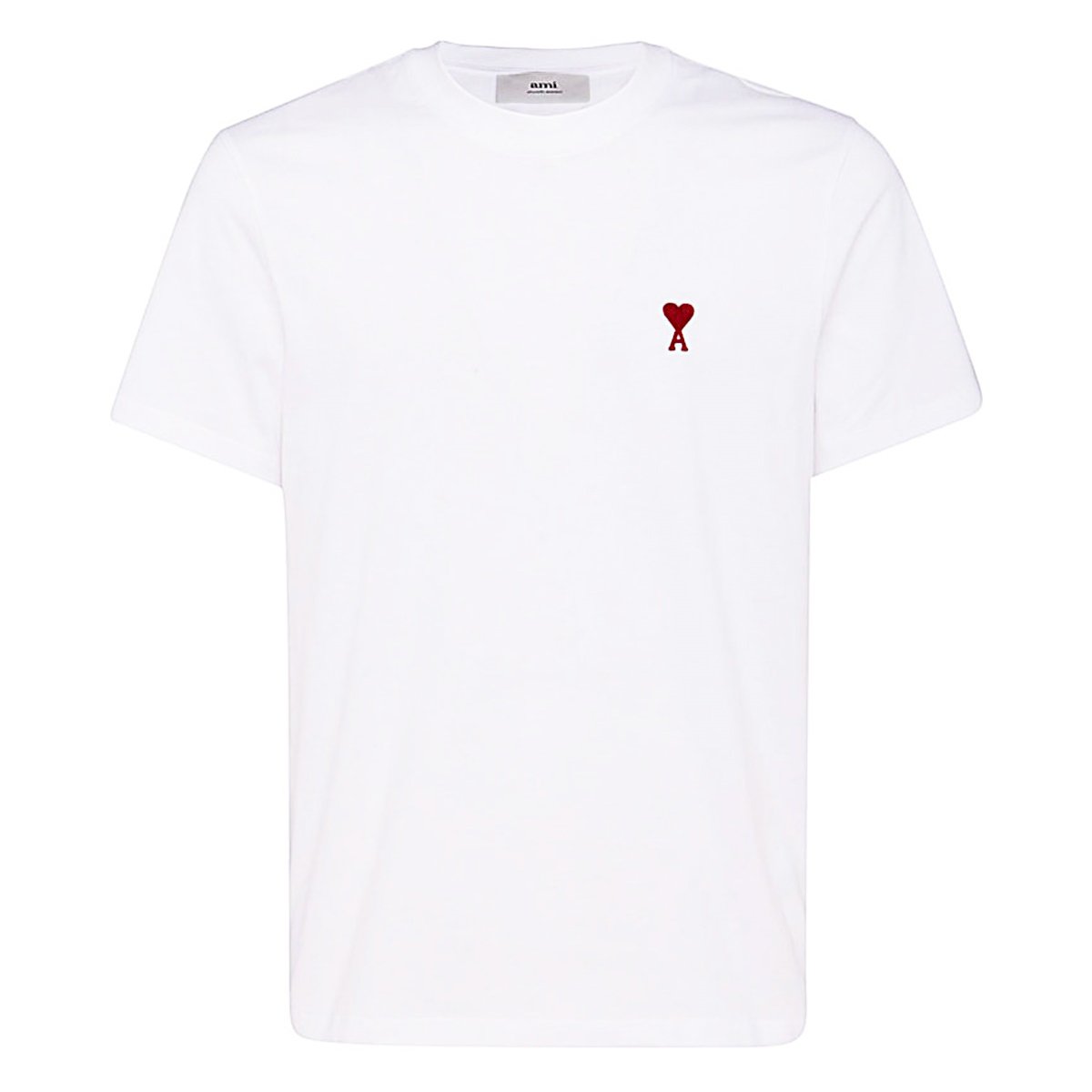 AMI Paris Ami de Coeur Logo-Embroidered Crewneck T-Shirt