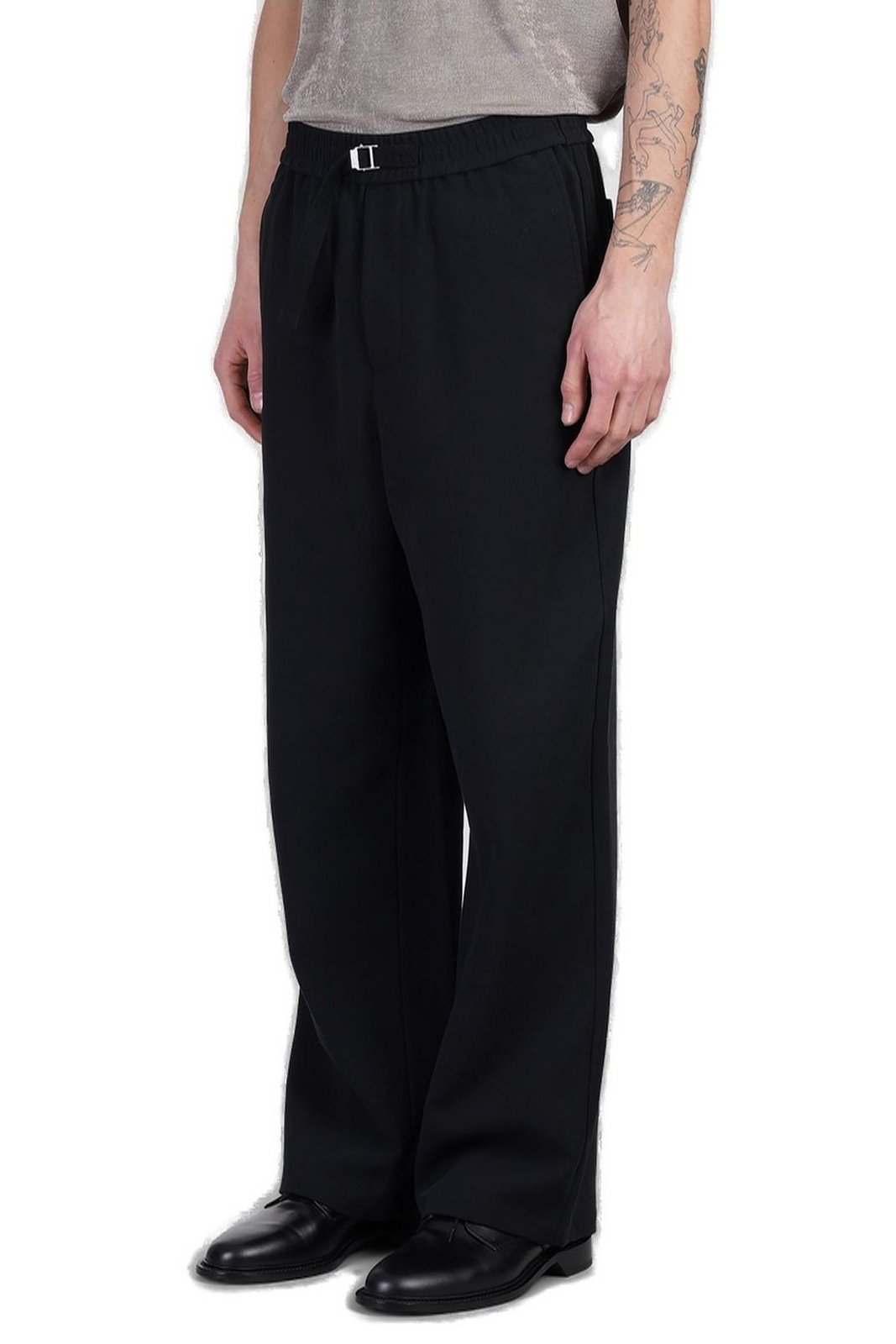 AMI Paris Logo Plaque Straight Leg Trousers