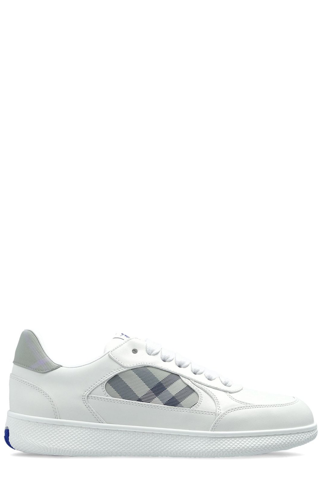 버버리 체크 디테일 로우탑 스니커즈 8118625A1462 OPTICWHITESEAFOAM
