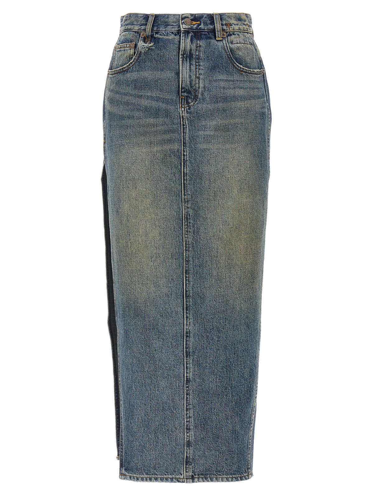 スカート R13 'Devon Side Slit' skirt DEVON SIDE SLIT SKIRT - CLINTON BLUE – R13