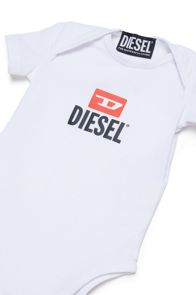 Diesel Kids 로고 프린트 바디수트