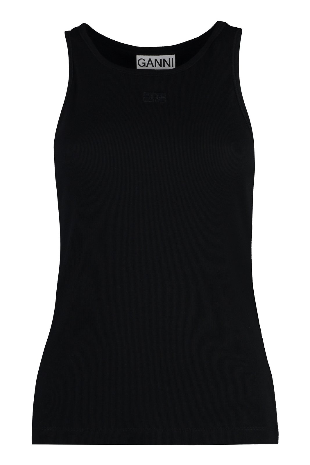 Ganni Ribbed Crewneck Tank Top