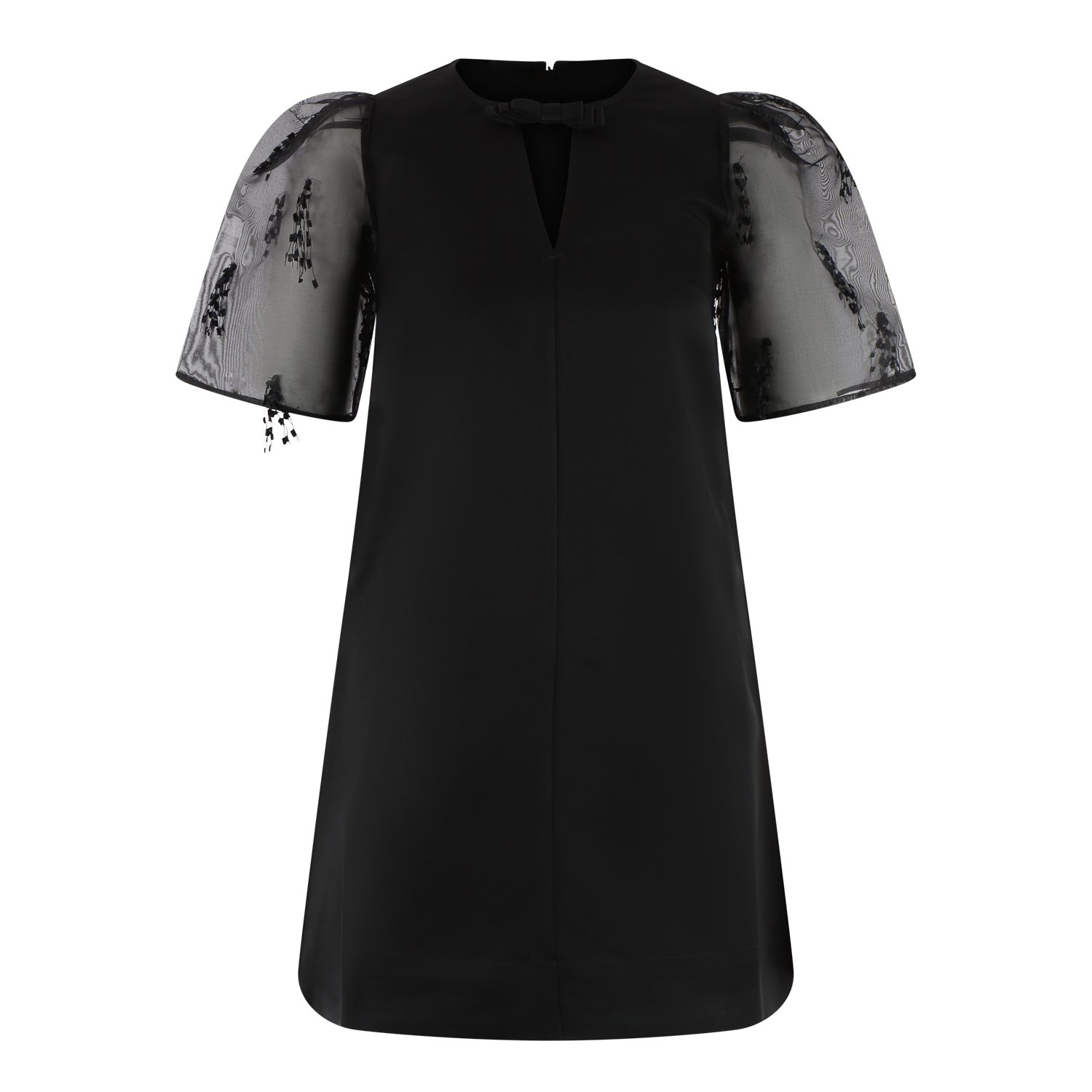 Ganni Fringed Organza Mini Dress