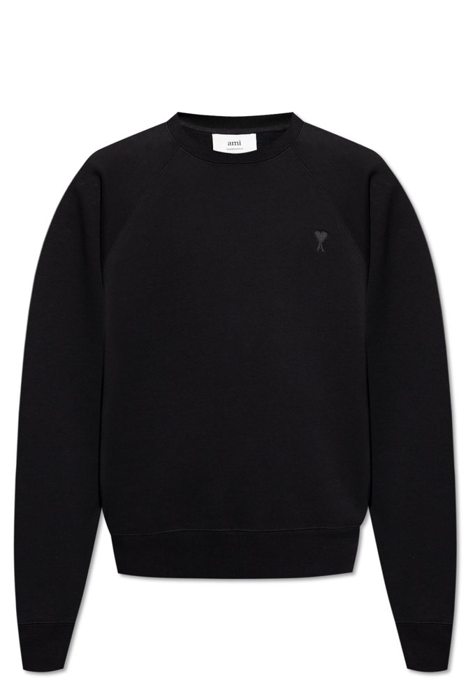 ★Ami Paris★Ami de coeur Boxy Fit Sweatshirt★大人気★ Ami Paris Ami De Coeur Tonal Boxy Fit Crewneck Black Men's - US