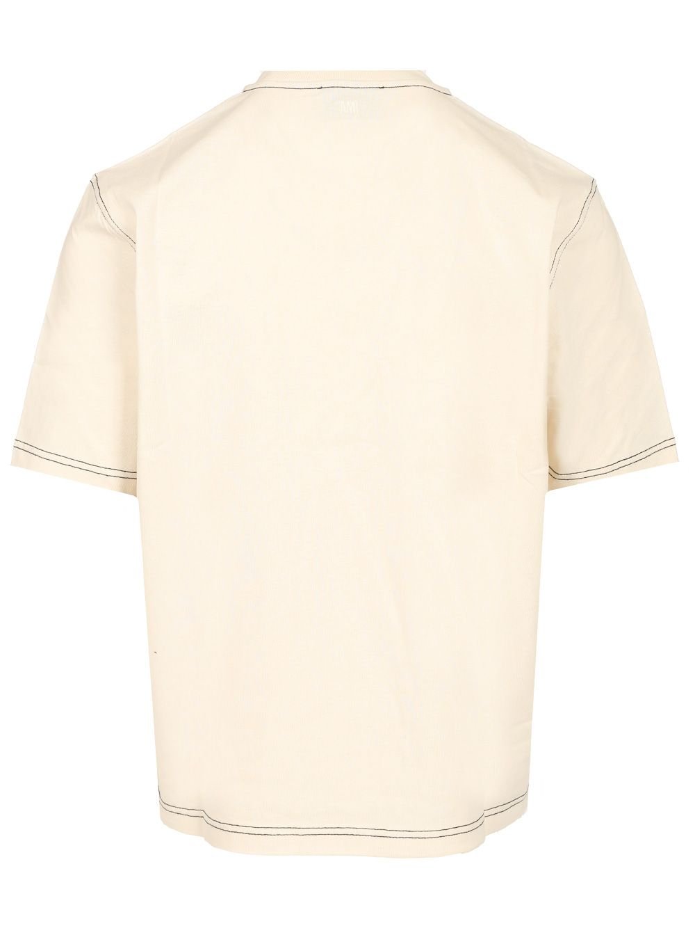 AMI Paris Logo Embroidered Crewneck T-Shirt