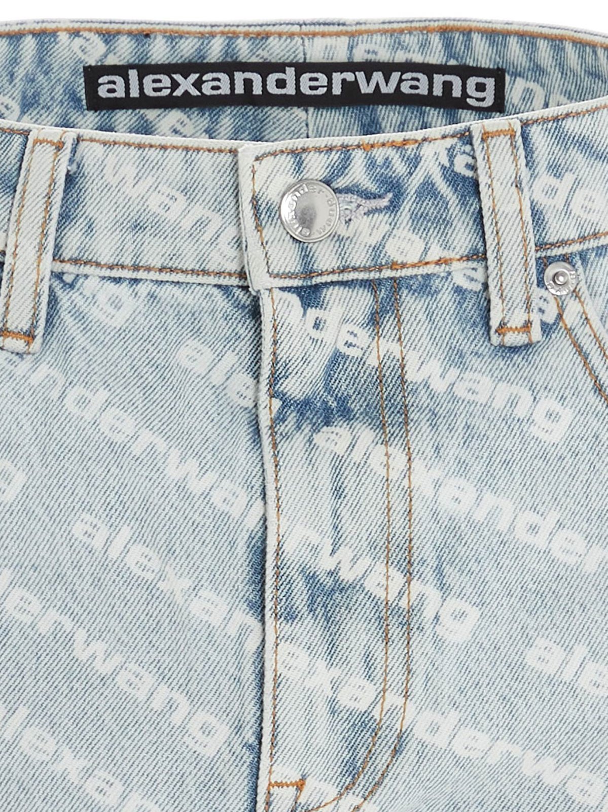 Alexander Wang Bite Logo Denim Shorts