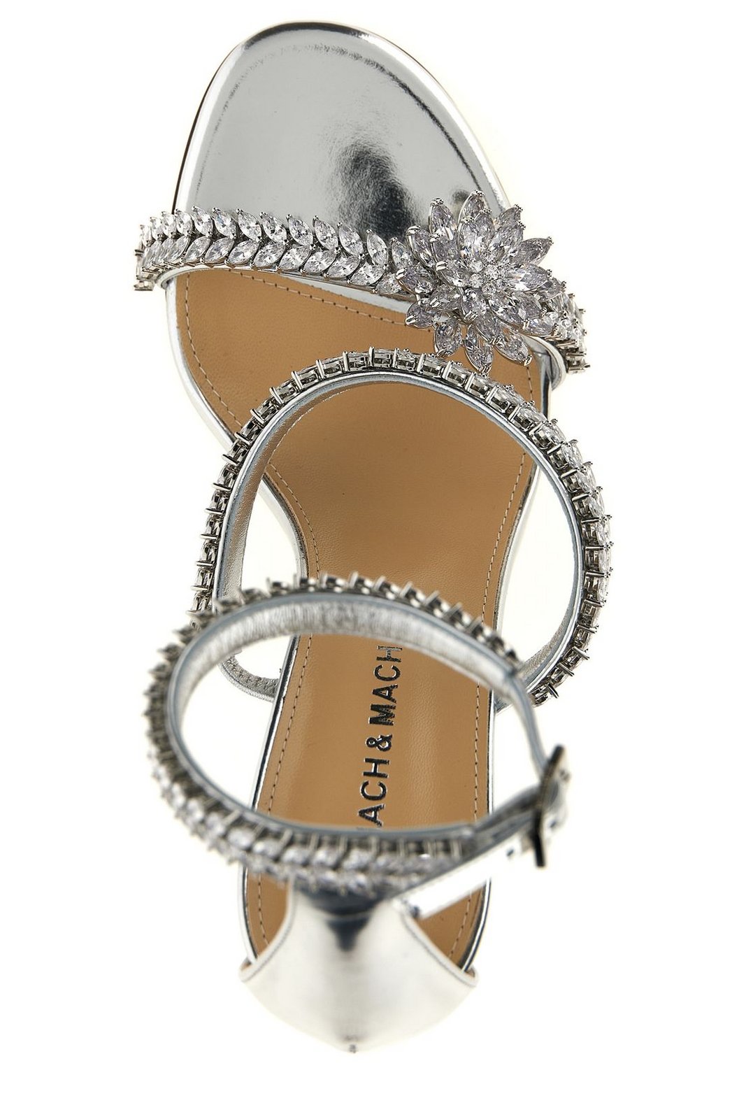 Mach & Mach Embellished Ankle Strap Sandals