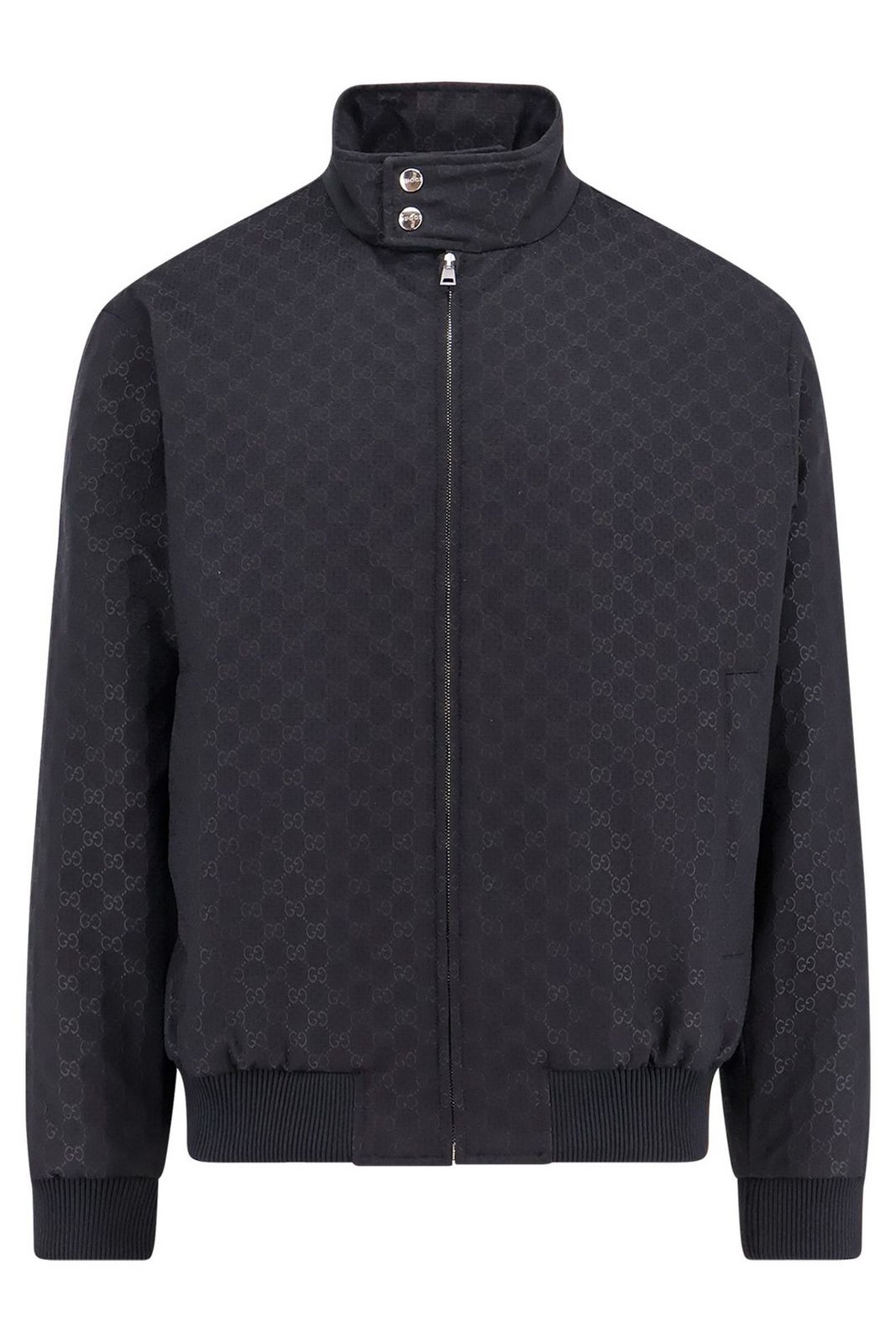 GUCCI ブラックジャケット Reversible nylon and GG canvas jacket in black, beige and