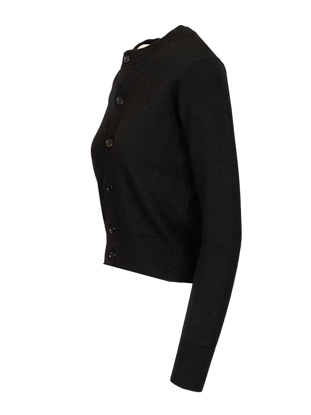 AMI Paris Ami de Coeur Embroidered Cardigan