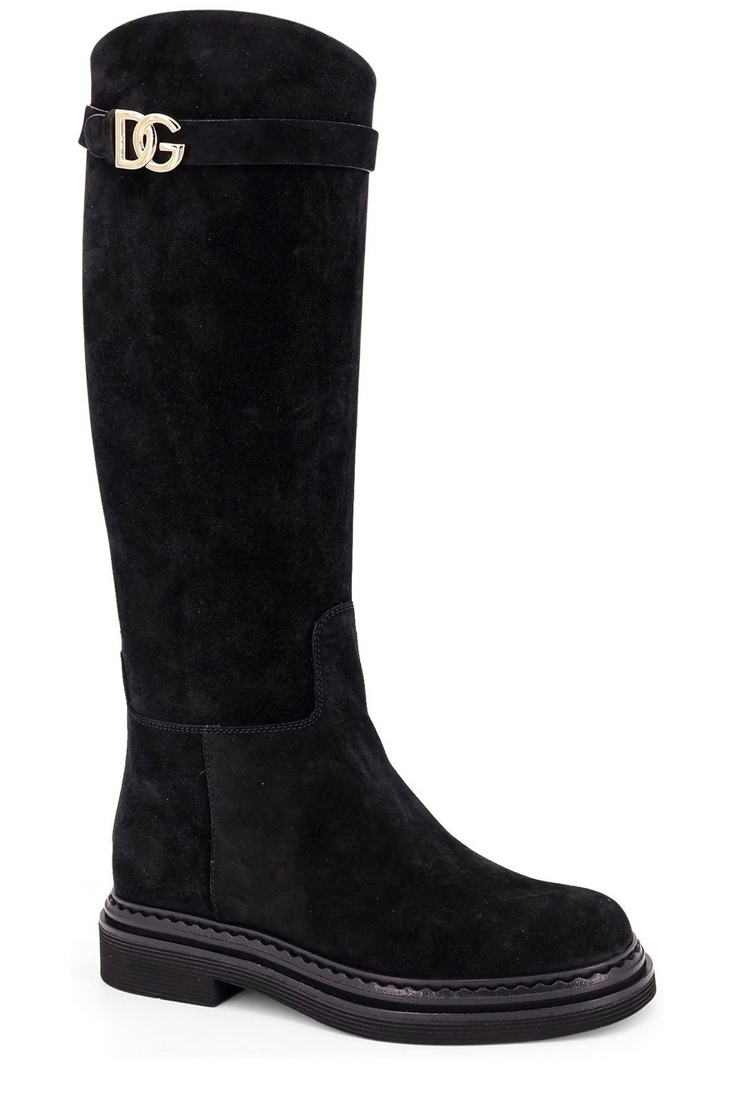 Dolce & Gabbana Logo Plaque Round Toe Boots