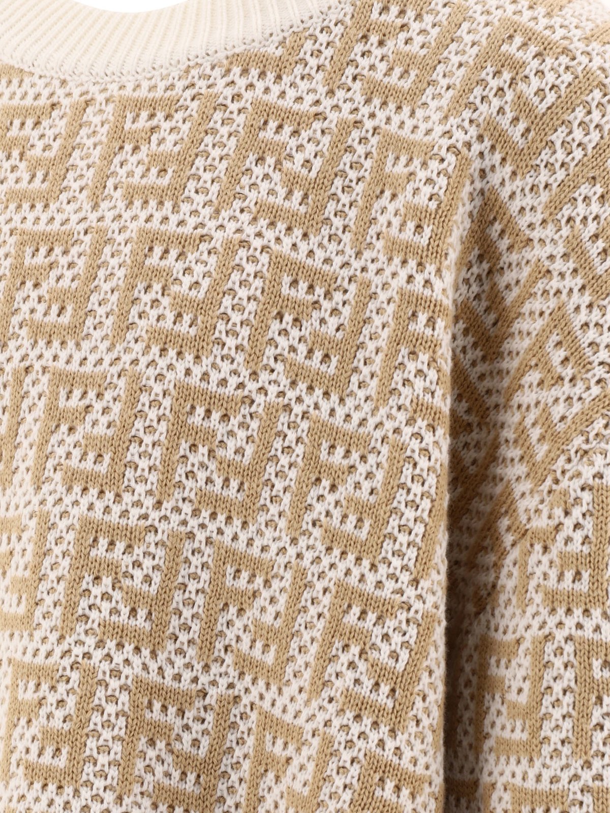 Fendi Kids Logo Intarsia-Knit Crewneck Jumper