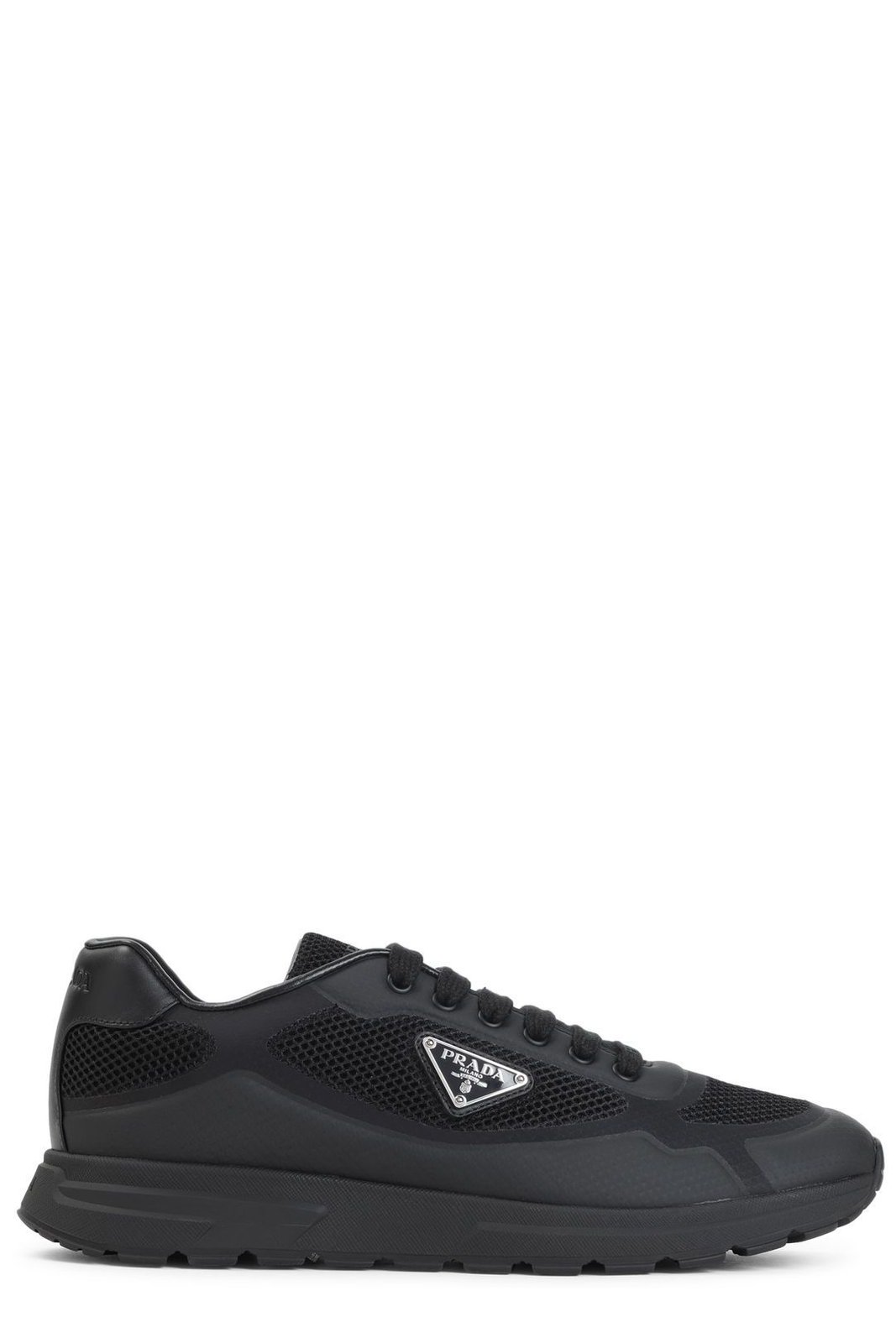 Prada Triangle-Logo Lace-Up Sneakers – Cettire