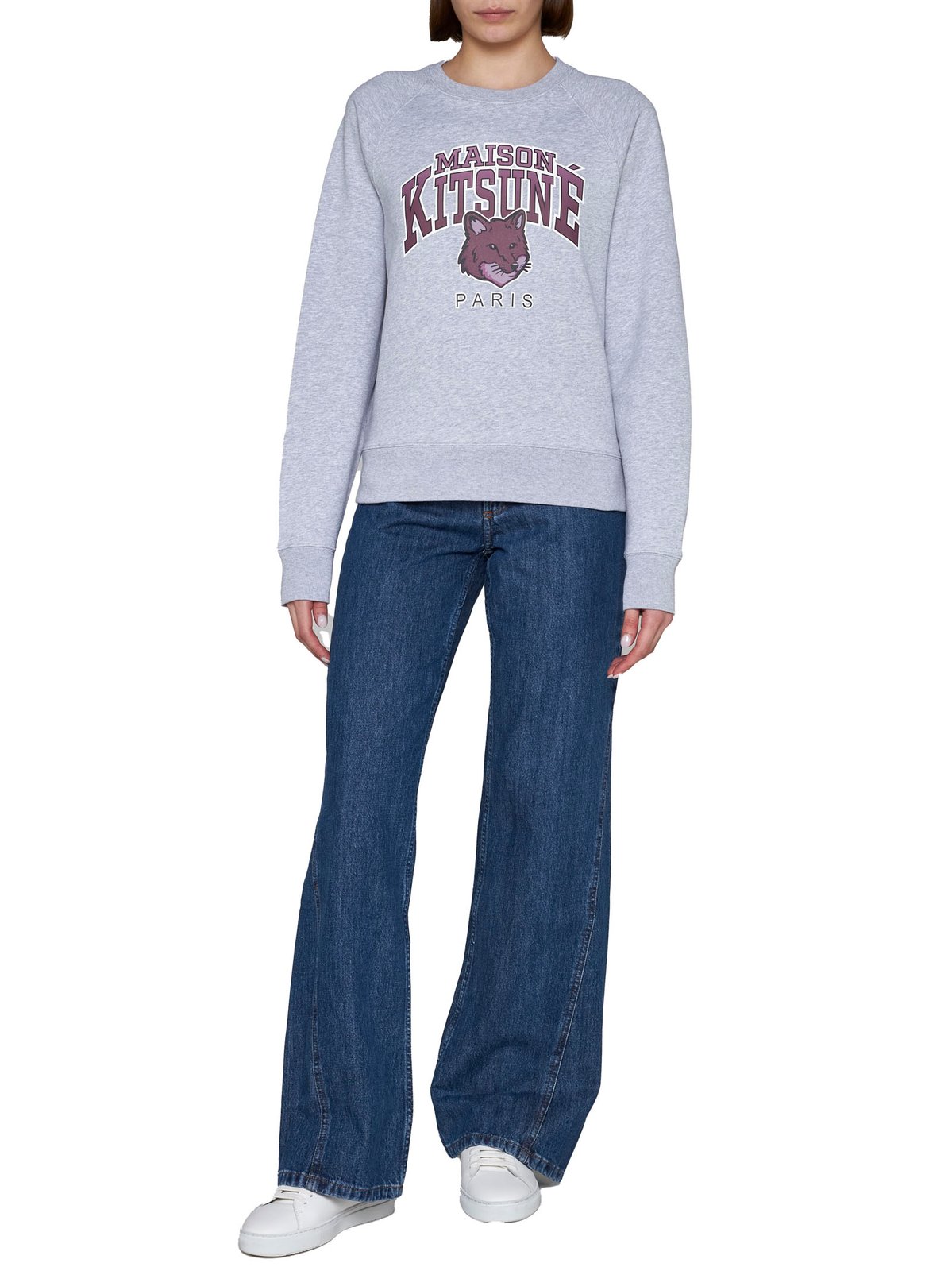 Maison Kitsuné Logo Printed Knit Jumper