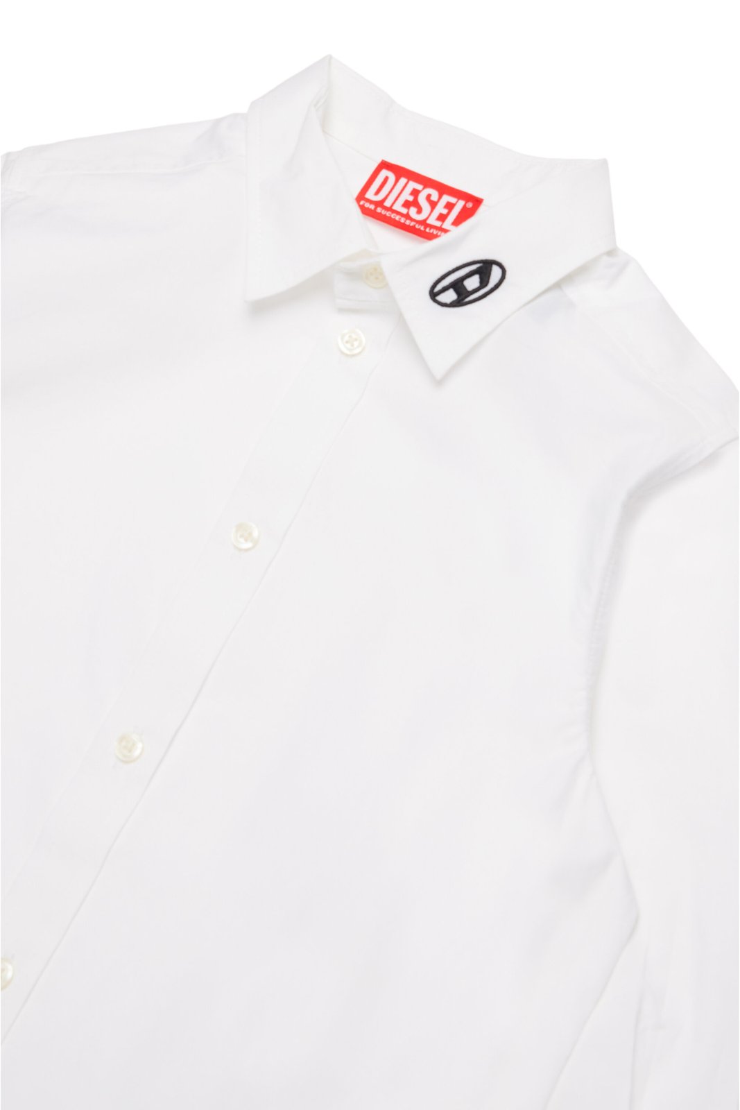 Diesel Kids Oval-D Logo Embroidered Long-Sleeved Shirt