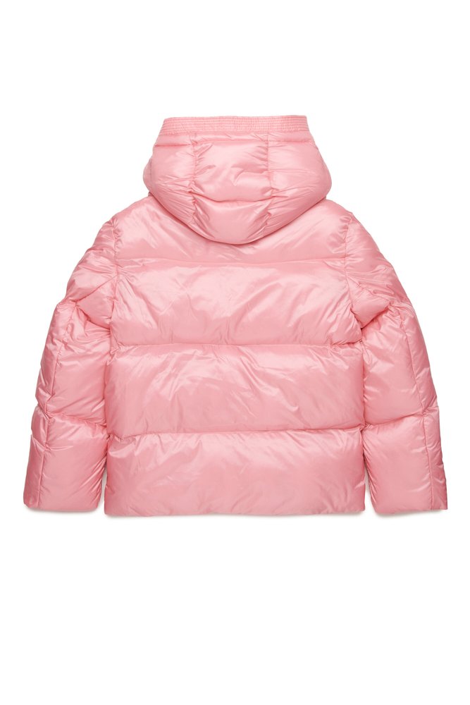 Diesel Kids 오벌 디 로고 패치 후드 패딩 자켓