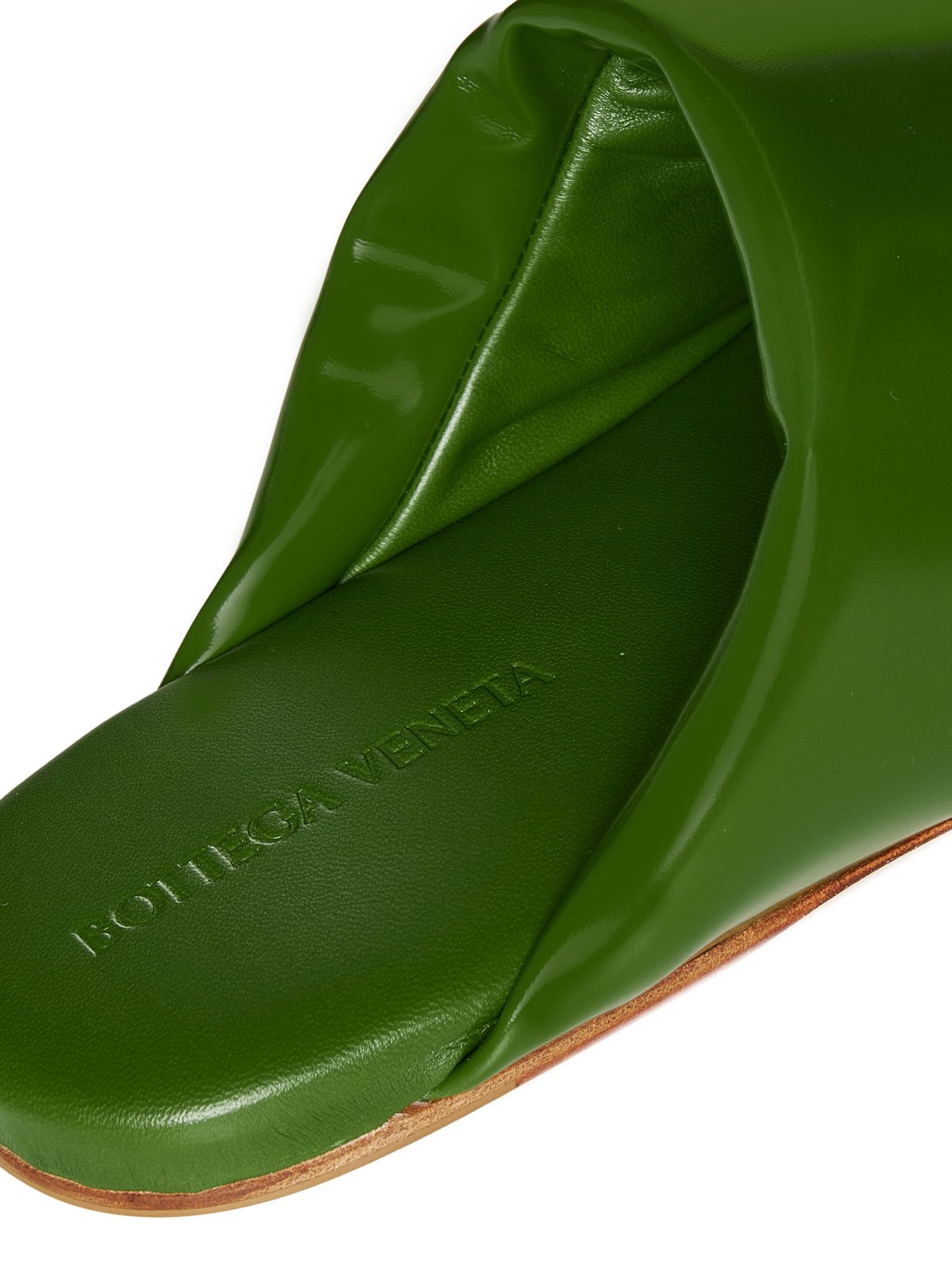 BOTTEGA VENETA Womens Green Knotted Square Toe Stiletto Slip On Leather Dress Heeled main image 0