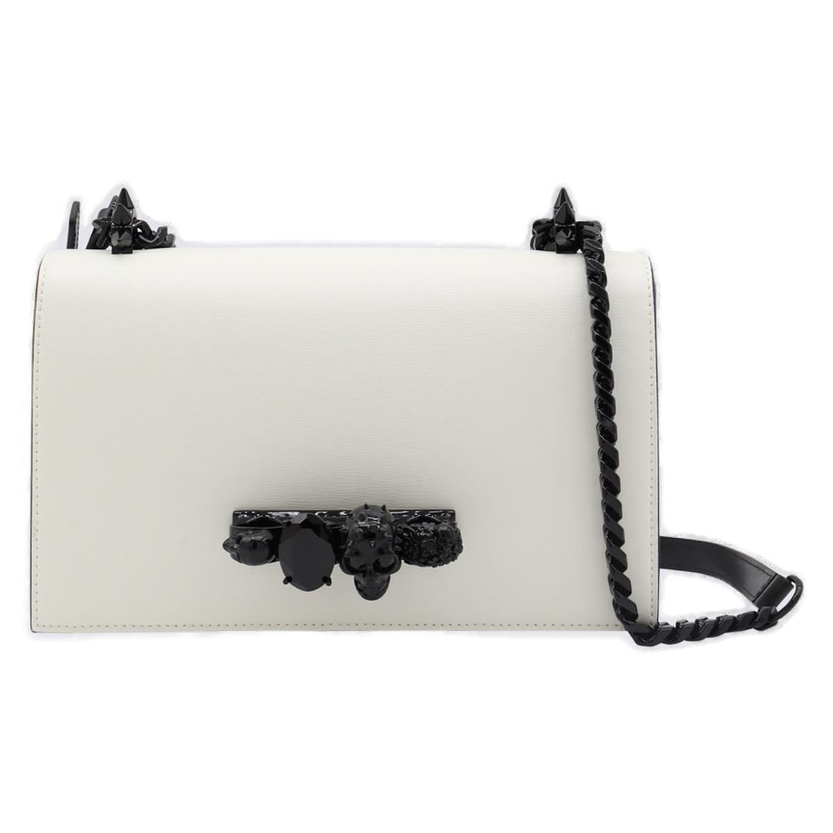 Alexander McQueen Skull Embellished Chain-Linked Shoulder Bag 