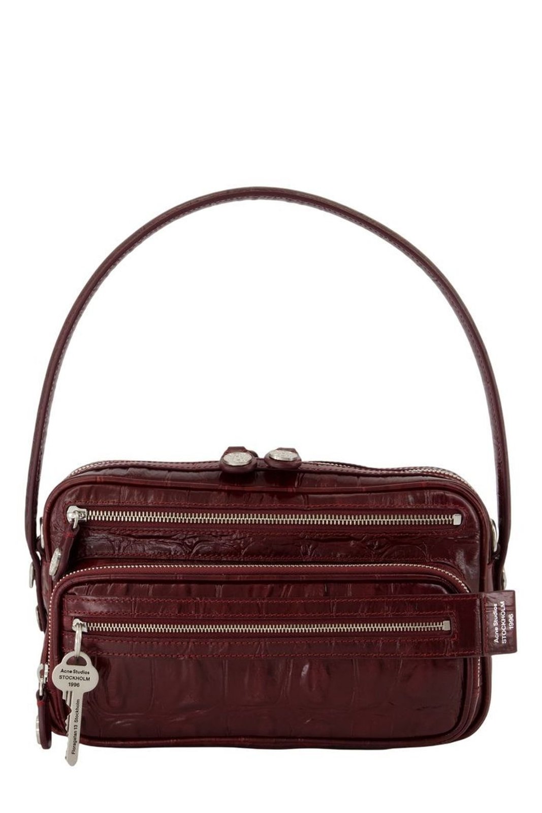 Acne Studios Logo Engraved Zip-Up Shoulder Bag