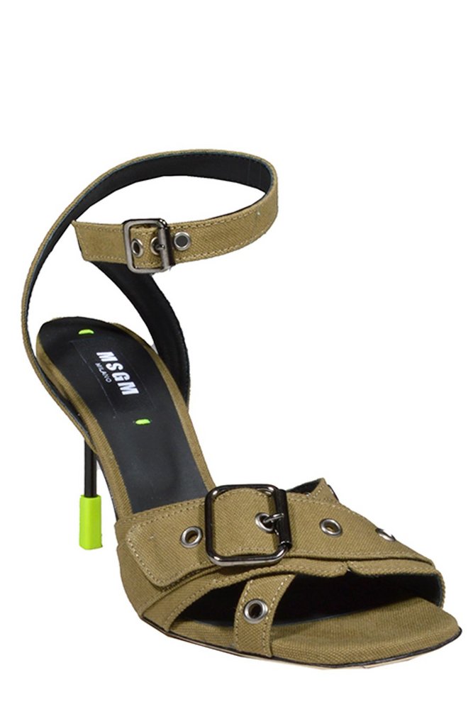MSGM バックルディテール アンクルストラップ サンダル – Cettire