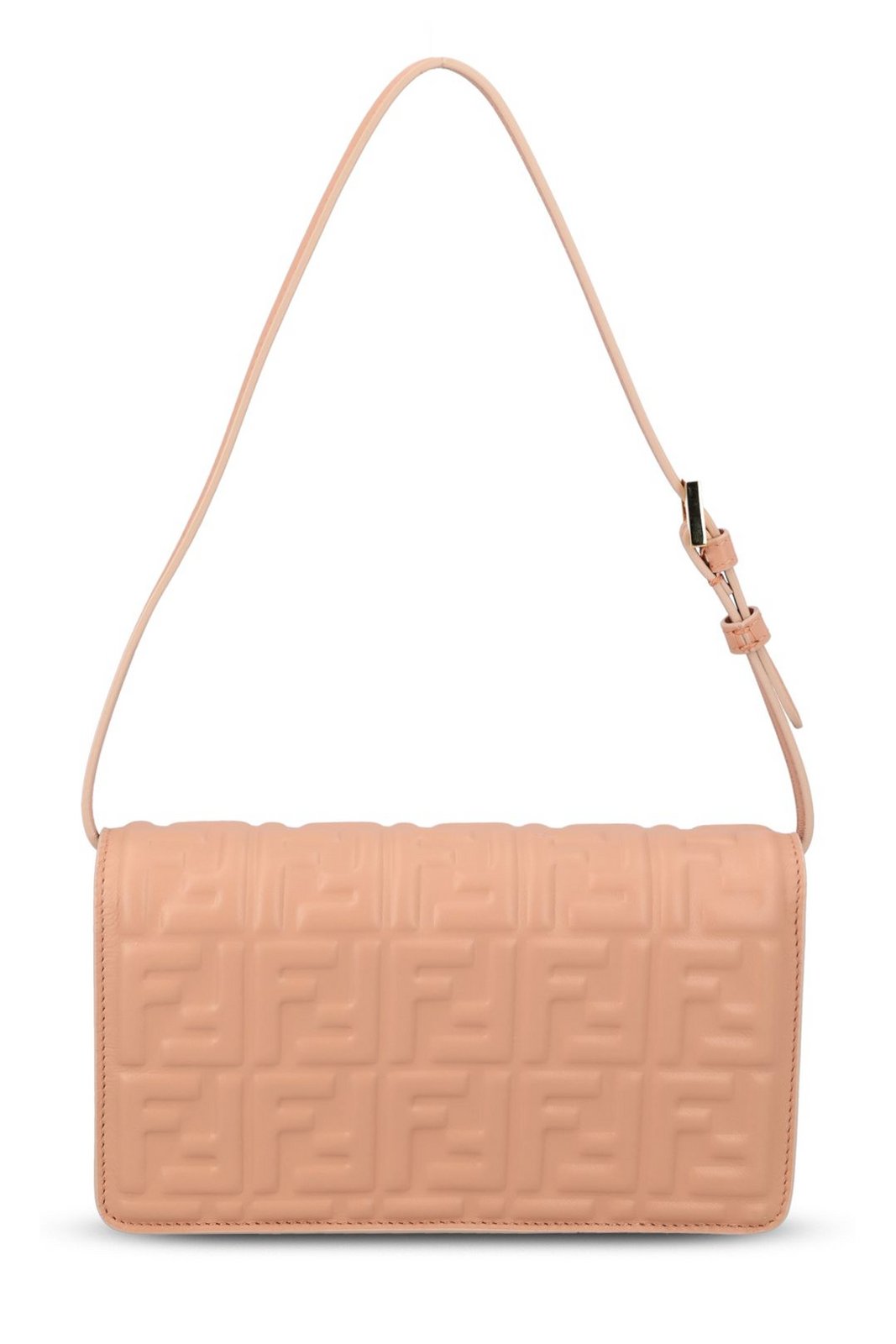 Fendi Baguette FF Embossed Chain-Linked Wallet