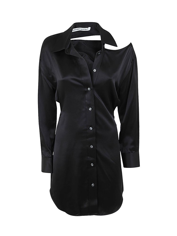 Alexander Wang カットアウト ロングスリーブ シャツワンピース