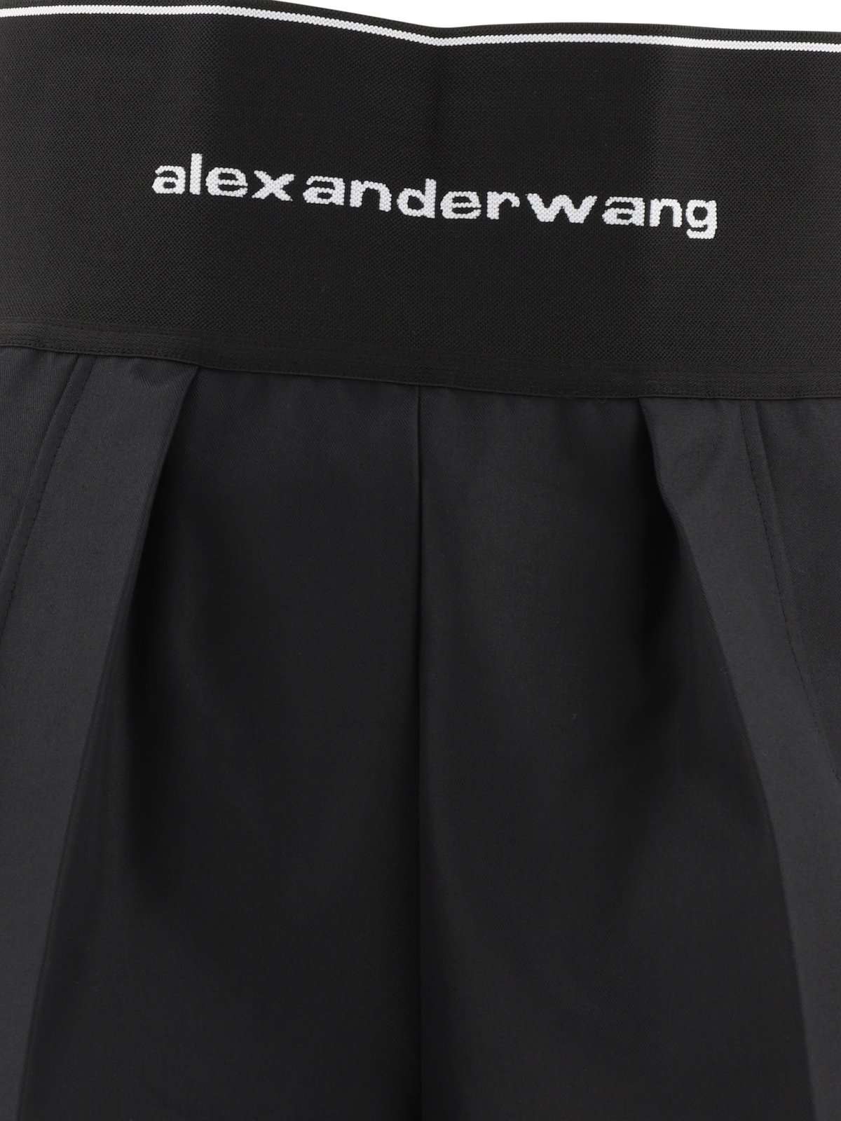 Alexander Wang Logo Waistband High-Waist Shorts