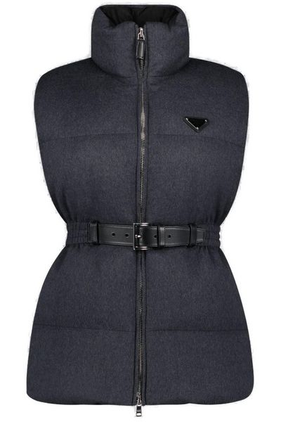 Prada Zipped Cropped Denim Jacket
