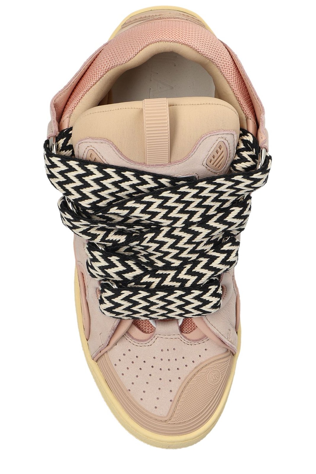 Lanvin Curb Round Toe Lace-Up Sneakers